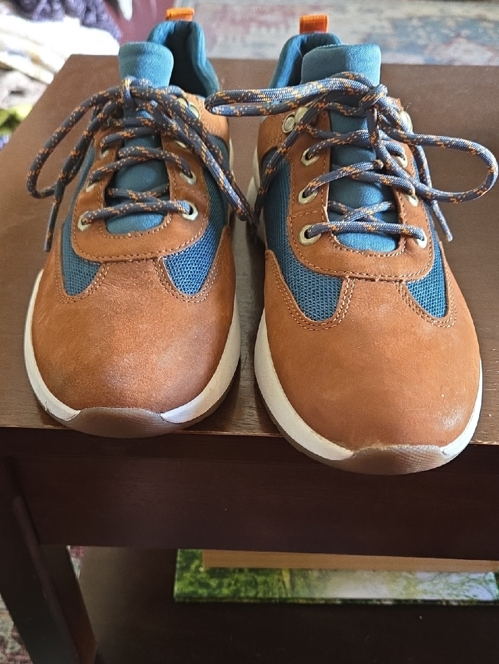 Timberland Brown and Blue Suede Mesh Lace-Up Sneakers